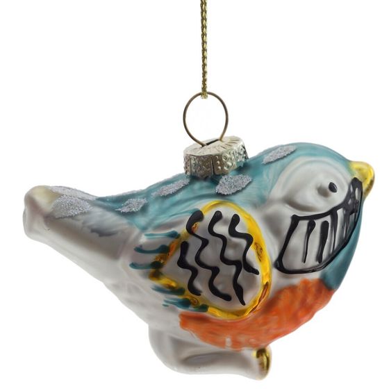 Украшение новогоднее "Птичка", L7 W4 H6 см, 3в.