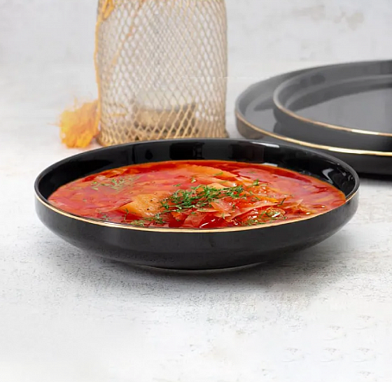 Тарелка суповая BLACK GOLD 19см