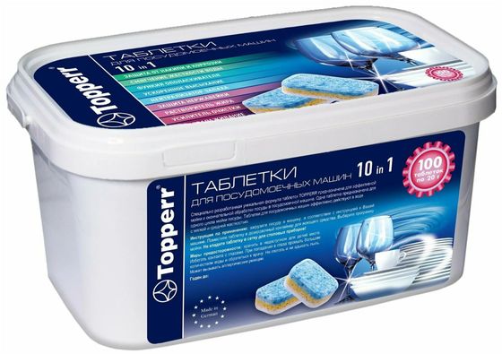Таблетки для посудомоечных машин 10 в 1 Topperr (упак.:100шт) 2л (3329)