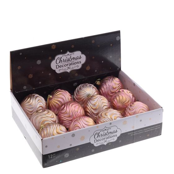 Набор из 12шт Украшение новогоднее "Шар", D 8 см, L35 W27 H8,5 см
