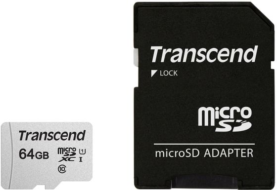 Карта памяти microSDXC 64Gb Transcend TS64GUSD300S-A + адаптер