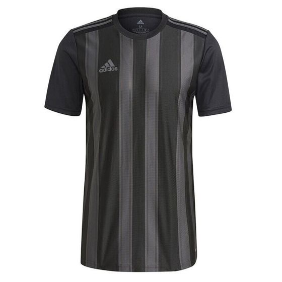 Мужская футболка спортивная черная в полоску Tee adidas Striped 21 JSY M GN7625