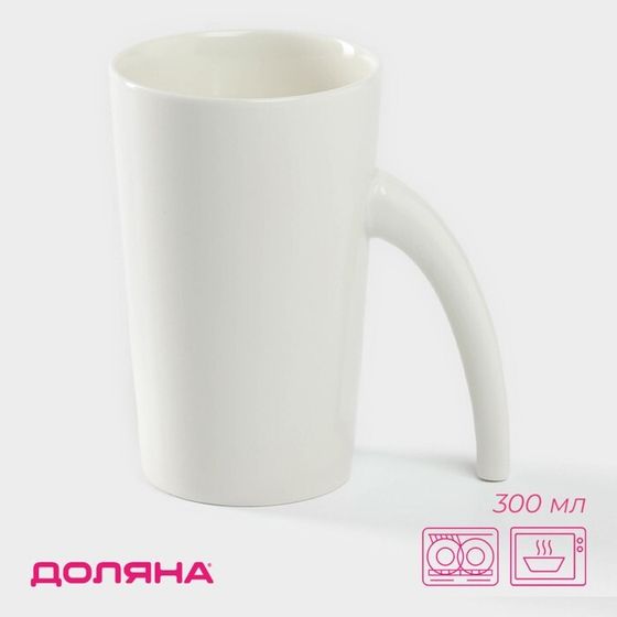 Кружка Доляна Coffee Brea, 300 мл, 11,5×7,8×12 см, керамика, белая