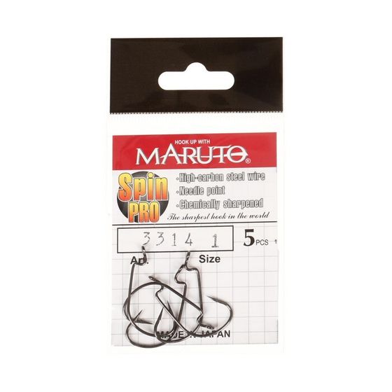 Крючки офсетные Maruto, серия Spin Pro 3314, цвет BN, № 1, 5 шт.