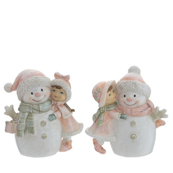 Фигурка декоративная &quot;Девочка и снеговик&quot;, L11 W6 H11 см, 2в.
