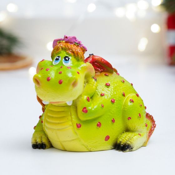 !09 Фигура &quot;Девочка-дракоша&quot; зеленая, 7,5х6х6 см.