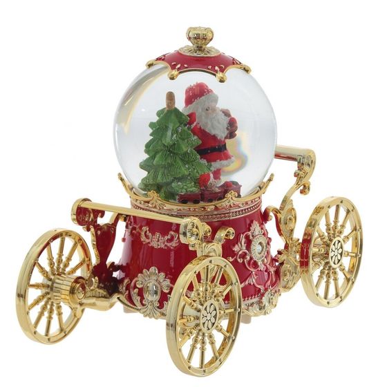 Фигурка декор &quot;Дед Мороз&quot; в стекл шаре (муз, подсвет, вьюга, 3xAAA н/п), D10 см, L22 W11 H19 см