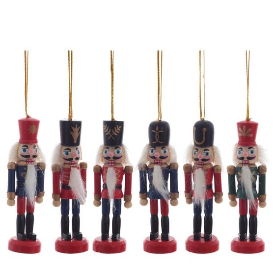 Набор из 6шт Украшение новогоднее "Щелкунчик", L21 W3 H11 см
