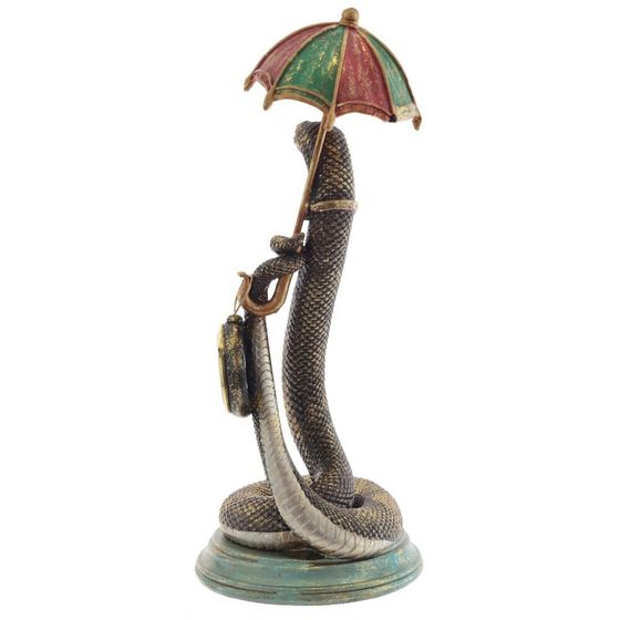 Фигурка декоративная с часами&quot;Змея&quot; (1хLR44 н/п), L15 W15 H38 см