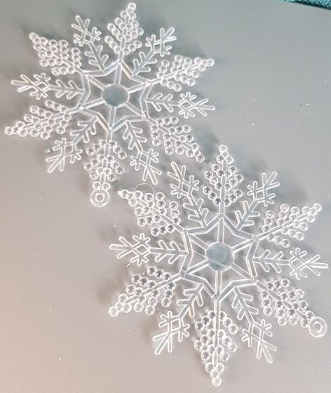 !09 НАБОР 6 ШТУК - НАБОР ЕЛОЧНЫХ УКРАШЕНИЙ &quot;CLASSIC WHITE&quot; - СНЕЖИНКА 10 СМ. ПРОЗРАЧНЫЙ