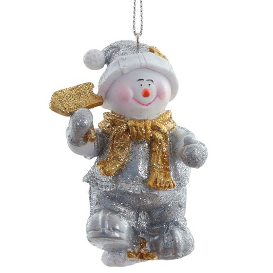 Украшение новогоднее "Снеговик, L5 W4 H7 см, 4в.