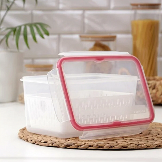 Контейнер с сеткой ЭКСТРА ЛОК BRIGHT S 1.1л