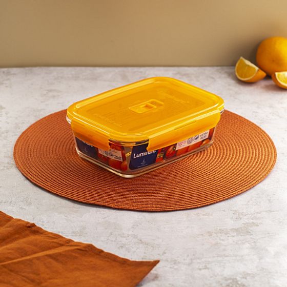 Контейнер ПЮРБОКС АКТИВ НЕОН ОРАНЖЕВЫЙ 1220мл прямоугольный