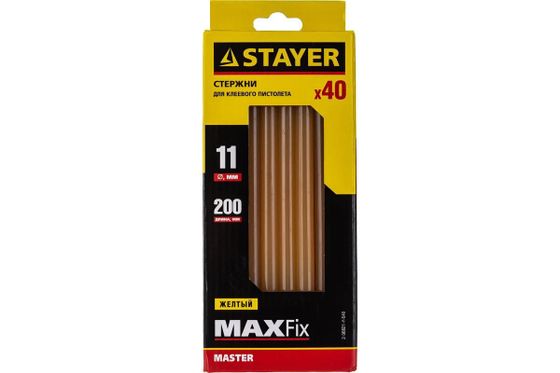 Стержни клеевые Stayer 2-06821-Y-S40 желтый 200*11мм (40шт)