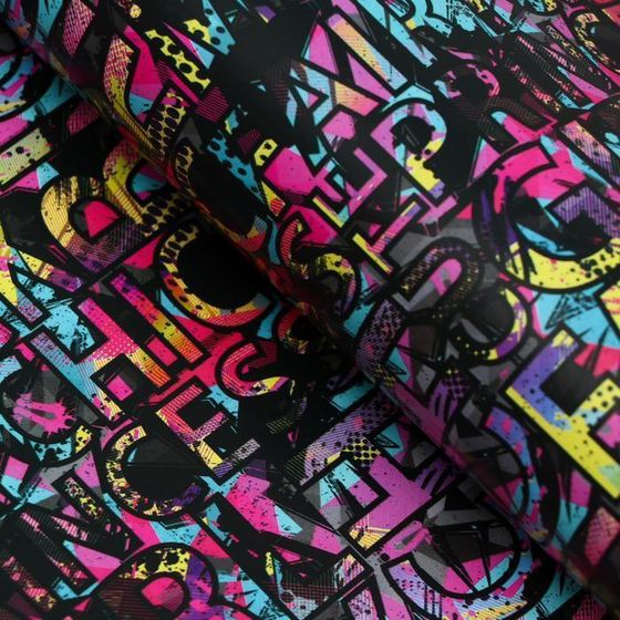 !09 Бумага (набор 4 листа) упаковочная глянцевая "Графика", розовая 50 × 70 см.