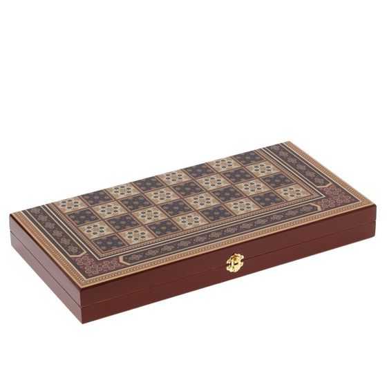 Игра настольная 3 в 1 ( шахматы, шашки, нарды) "Восточная мозаика", L50 W25 H6 см