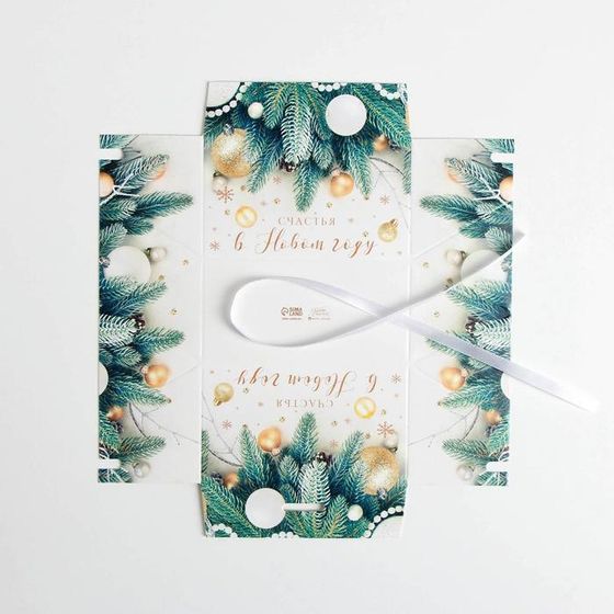 !09 Комплект из 5 штук: Бонбоньерка «Новогоднее фото», 10 × 5,5 × 5,5 см.