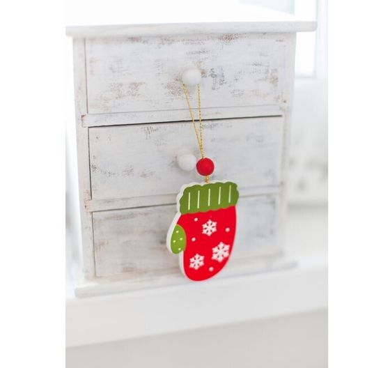 !09 Подвеска новогодняя (набор 6 штук) «Варежка»:дизайн &quot;Елочка&quot; 3 штуки + дизайн &quot;Олень&quot; 3 штуки