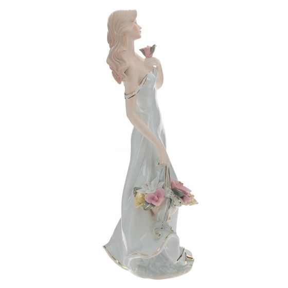 Фигурка декоративная &quot;Девушка с корзиной цветов&quot;, Д17 Ш13 В34,5 см