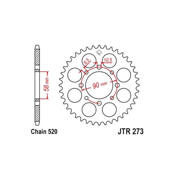 Звезда ведомая JT sprockets JTR273-45, цепь 520, 45 зубьев