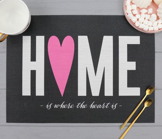 !09 Салфетка (набор 2 штуки) под горячее "HOME" 30/40 см. цвет черный
