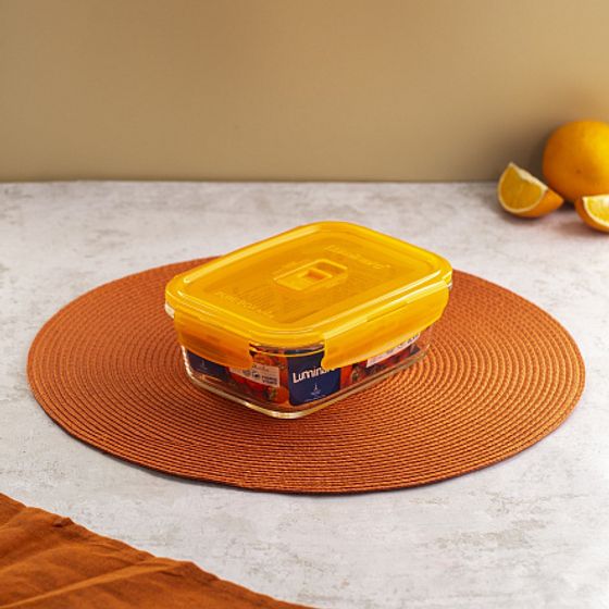 Контейнер ПЮРБОКС АКТИВ НЕОН ОРАНЖЕВЫЙ 820мл прямоугольный