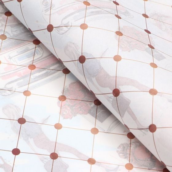 !09 Бумага упаковочная (набор 2 листа) глянцевая двусторонняя "Красотка", 70 х 100 см.