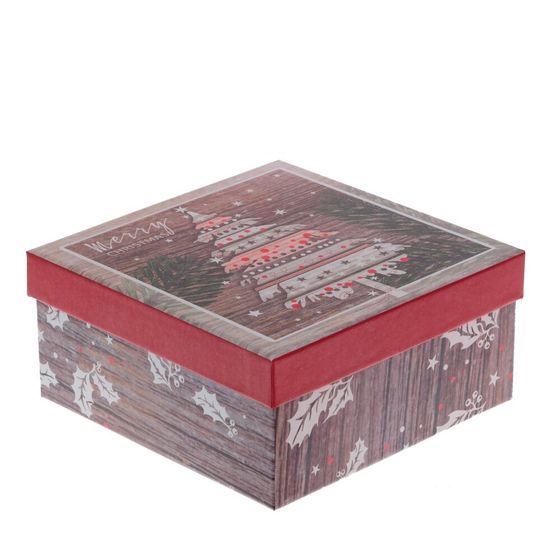 Коробка подарочная, L18 W18 H8 см