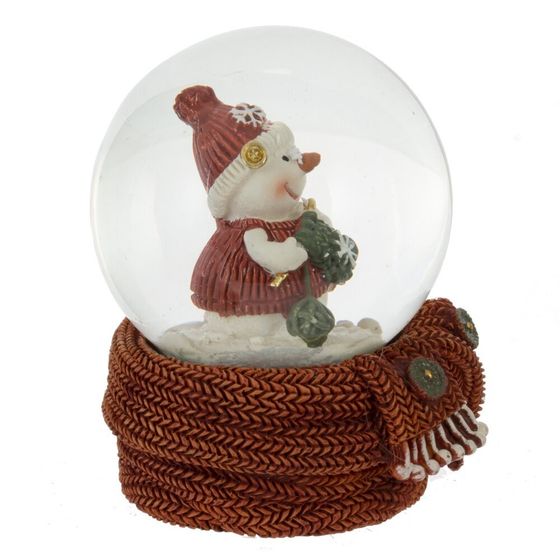 Фигурка декор в стекл шаре &quot;Снеговик-добряк&quot;, D 6.5 см, L6,5 W7,5 H8,5 см