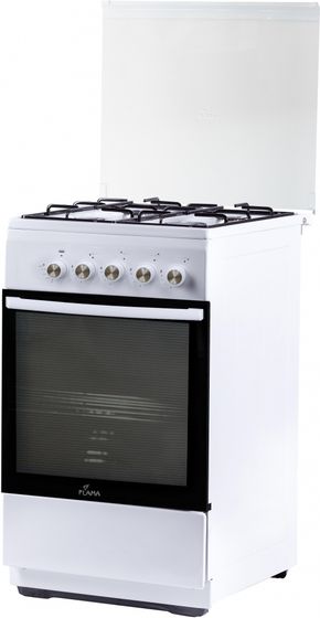 Плита комбинированная Flama L FK 1412 W белый (стеклянная крышка) реш.сталь