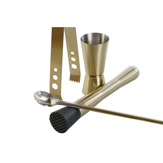 Коллекция для приготовления коктейлей DKD Home Decor позолоченная цветная сталь 500 мл 8 x 8 x 21 см