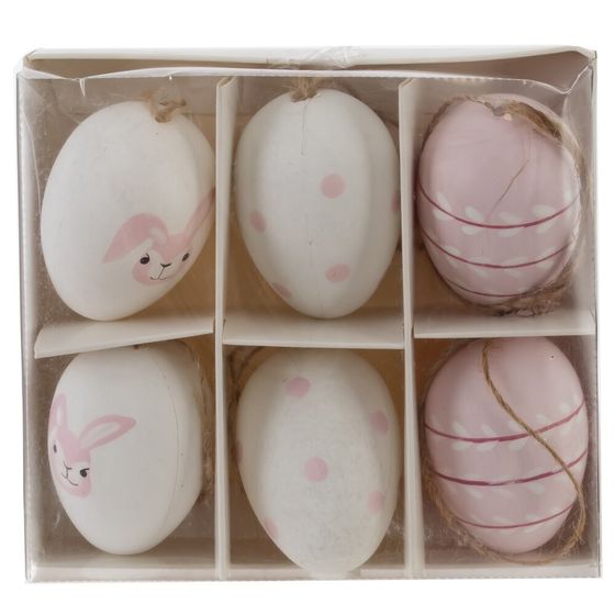 Набор из 6-ти изделий декоративных подвесных &quot;Яйцо&quot; (4*6), L14 W12,5 H4,5 см