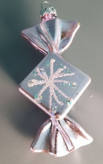 !09 Набор из 8-ми конфет: Елочное украшение &quot;Конфетка&quot; 10 см. блеск цвет розовый