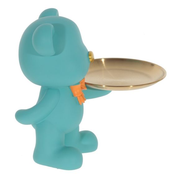 Фигурка декоративная "Медвежонок" с блюдом, L23 W23 H24 см