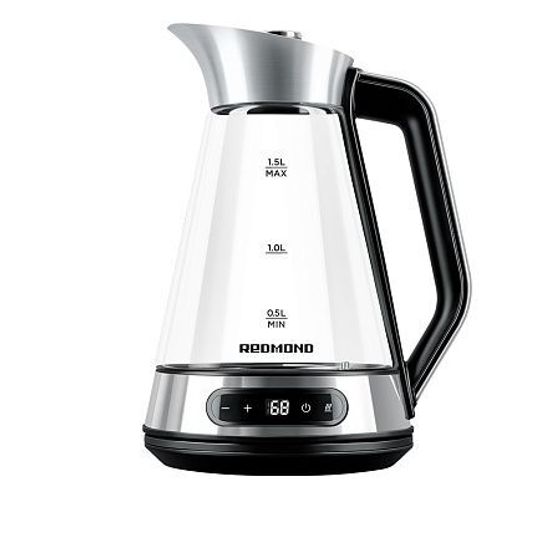 Чайник электрический Redmond KG222 1.5л 2200Вт серебристый/черный