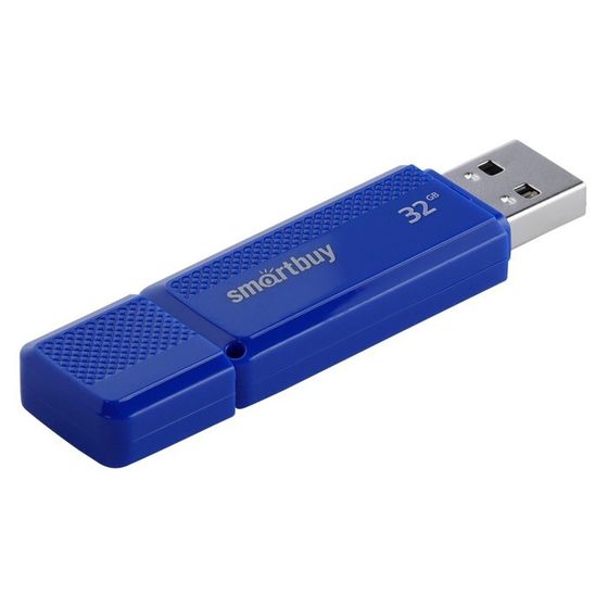 Флешка Smartbuy 32GBDK-B, 32 Гб, USB2.0, чт до 25 Мб/с, зап до 15 Мб/с, синяя