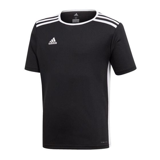 Мужская спортивная футболка черная с логотипом T-Shirt adidas Entrada 18 Jr CF1041