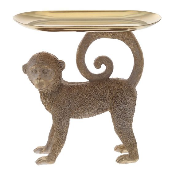 Фигурка декоративная &quot;Обезьяна&quot; с подносом, L17 W8 H18 см
