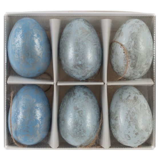 Набор из 6-ти изделий декоративных подвесных &quot;Яйцо&quot; (4*6,5), L14 W12,5 H4,5 см