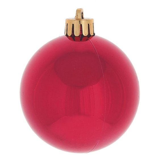 Набор из 6шт Украшение новогоднее Шар &quot;Вензель красный&quot;, D6 см, L6 W6 H7 см
