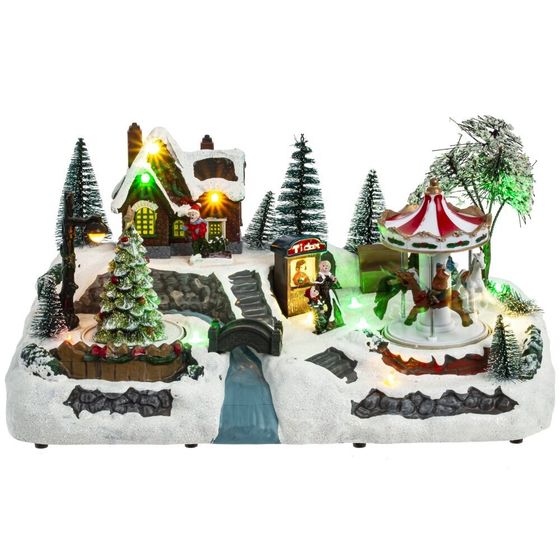 Фигурка декоративная &quot;Рождество&quot; (4 мелодии, подсвет, движ, 3xAA н/п, +USB), L35 W18,5 H18 см