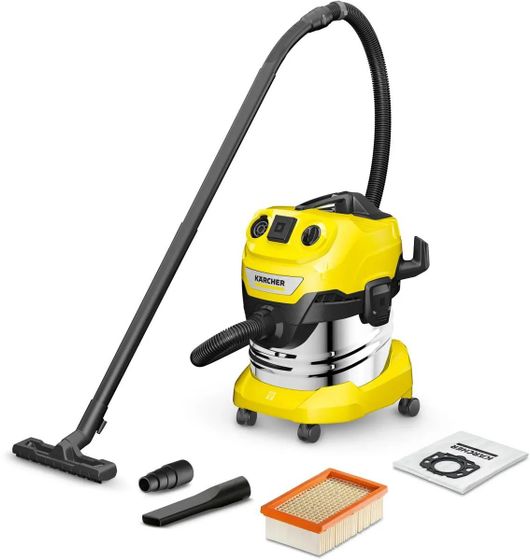 Строительный пылесос Karcher WD 4 P S V-20/5/22 1000Вт (уборка: сухая/влажная) желтый (1.628-290.0)