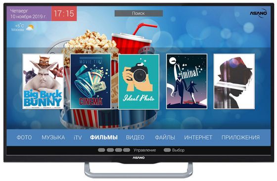 Телевизор LED 40&quot; Asano 40LF7030S черный SmartTV