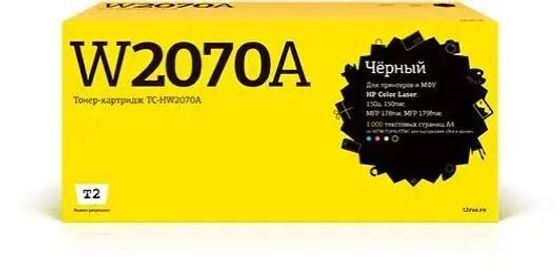 Картридж лазерный T2 W2070A TC-HW2070A для HP Color Laser 150a/150nw/MFP 178nw/MFP 179fnw (1000 стр.) черный, с чипом