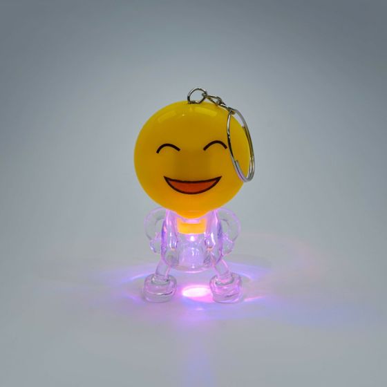 !09 НАБОР 10 ШТУК - Фонарь-брелок &quot;Смайлик&quot;, 1 LED, 3 х 5.5 см, микс