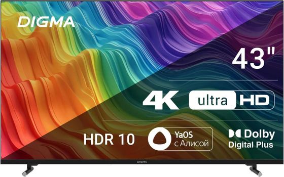 Телевизор LED 43&quot; Digma DM-LED43UBB33 черный 4K Smart TV