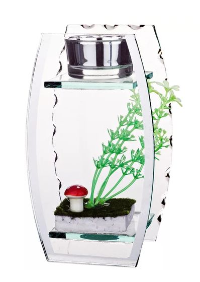 !09 Подсвечник стеклянный 15 см.