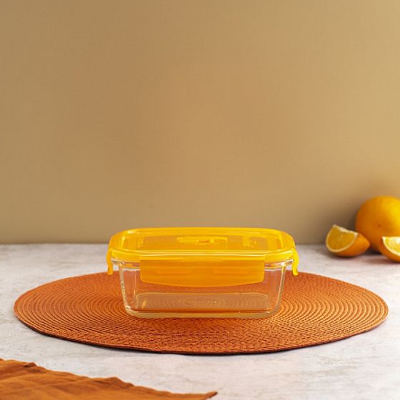 Контейнер ПЮРБОКС АКТИВ НЕОН ОРАНЖЕВЫЙ 820мл прямоугольный