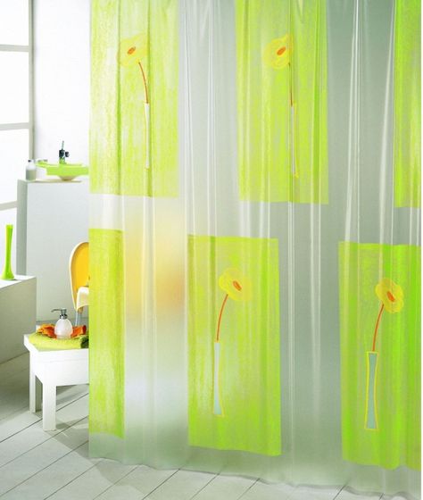 !09 Штора для ванной Bacchetta Steli 180x200 см. зеленая
