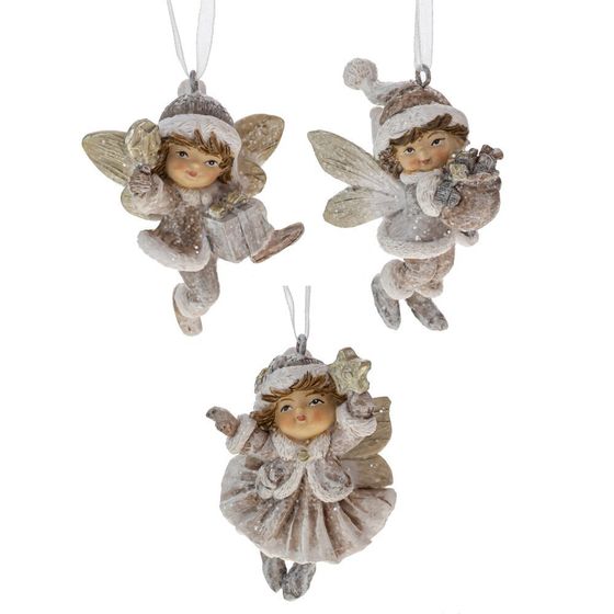 Фигурка декоративная подвесная "Ангелок", L5 W4 H6,5 см, 3в.